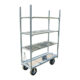 Long cart with racks