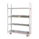 Long cart with tilted racks