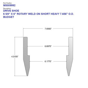 06.625" Budget Drive Shoe – Rotary – Weld On – Short – Heavy (6 5/8") - Wellmaster