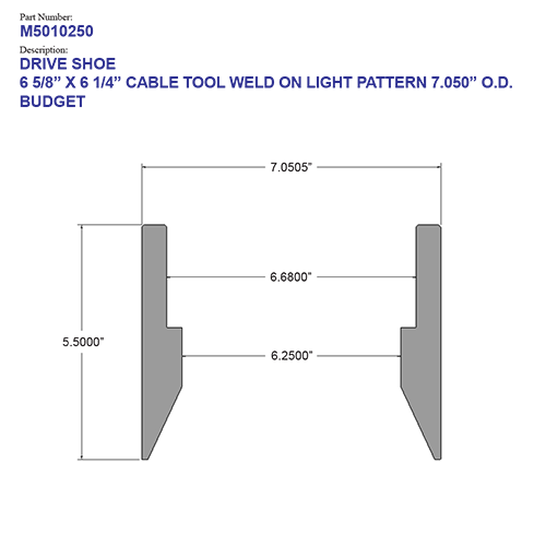06.625" Budget Drive Shoe – Cable Tool – Weld On – Light Pattern (6 5/8") - Wellmaster