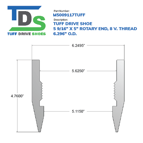 05.563" Drive Shoe – Rotary – Threaded – 8 V. Thread (5 9/16") - Wellmaster