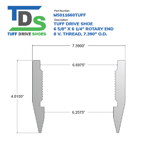 06.625" Drive Shoe – Rotary – Threaded – 8 V. Thread (6 5/8") - Wellmaster