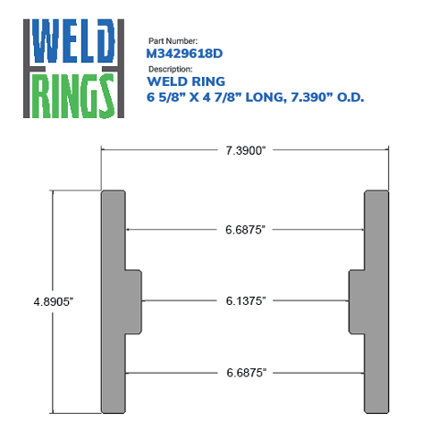 06.625" Weld Ring - 4 7/8" Long (6 5/8") - Wellmaster