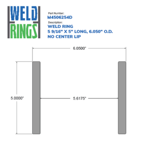 05.563" Weld Ring - 5" Long, No Center Lip (5 9/16") - Wellmaster