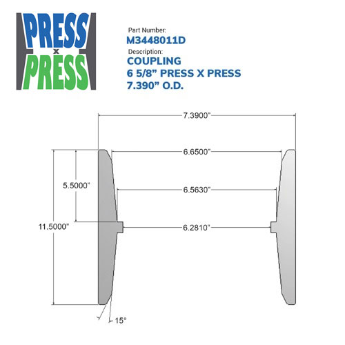 6 5/8" Press X Press Coupling (6.625") - Wellmaster