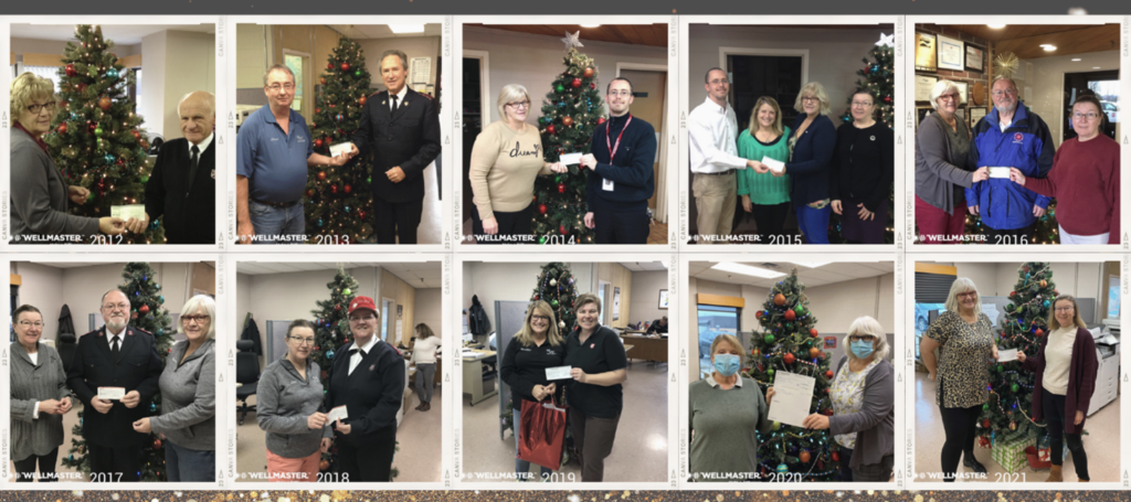 Wellmaster team donates to salvation army 10th year