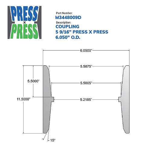 5 9/16” Press x Press Coupling (5.500") - Wellmaster