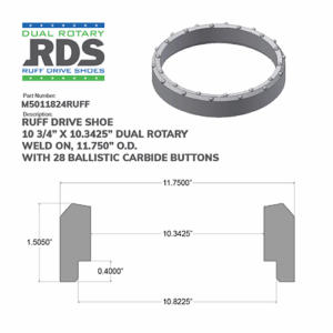 10 3/4” Ruff Drive Shoe – Dual Rotary – Weld On - Wellmaster