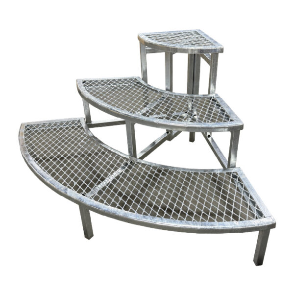 3 Step Rack 3 Step Quarter Round Display Bench - Carts and Racks, Display Units ...